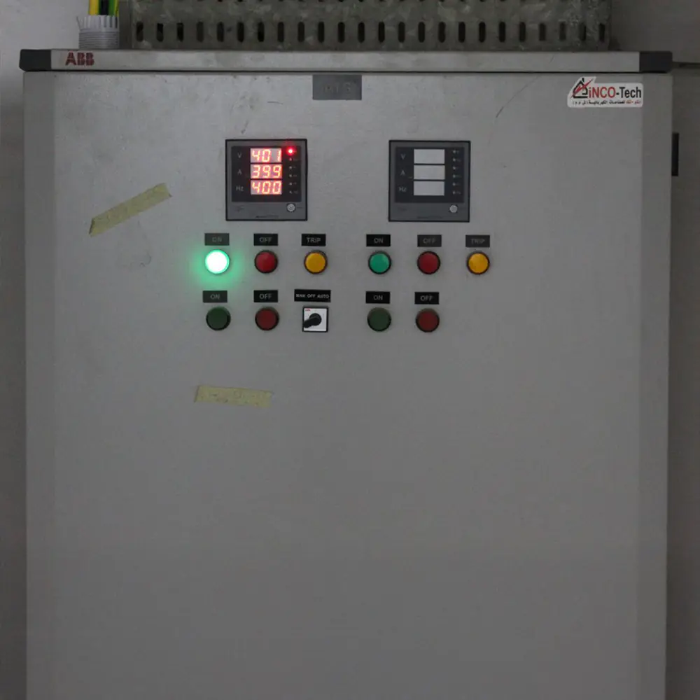 Electrical control panel with indicator lights
